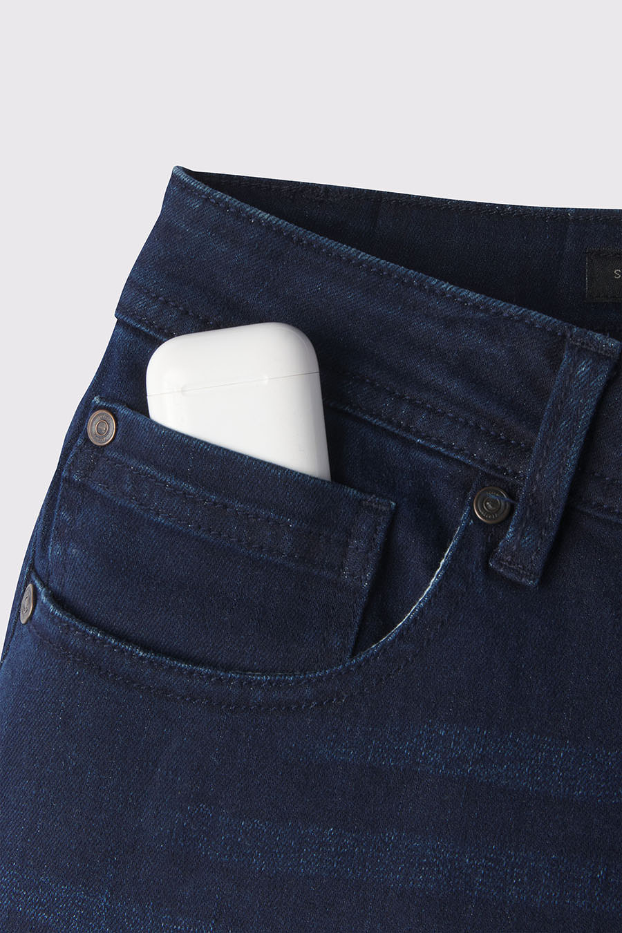 Straight Athletic Fit Jeans 2.0 - Dark Distressed - photo from detail flat lay #color_dark-distressed