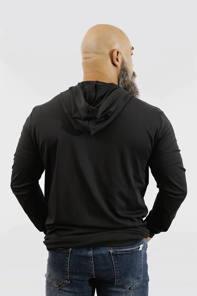 Stealth Hoodie Full Zip - Black - photo from back #color_black