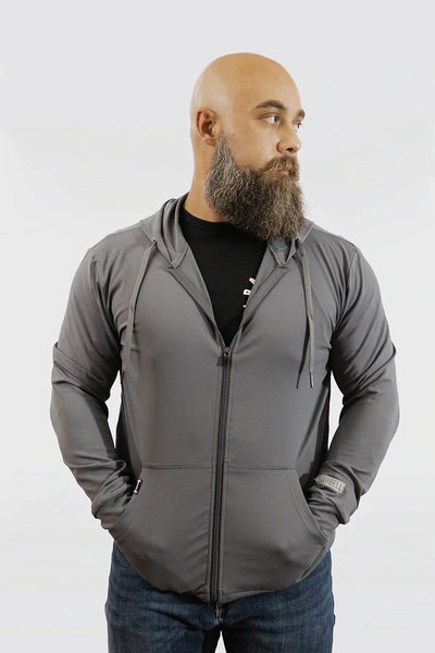 Stealth Hoodie Full Zip - Slate - photo from front second angle #color_slate