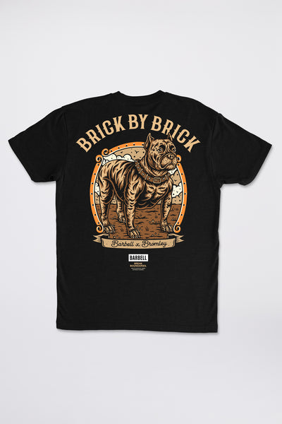 Bromley Brick By Brick Tee - Black - photo from back flat lay #color_black