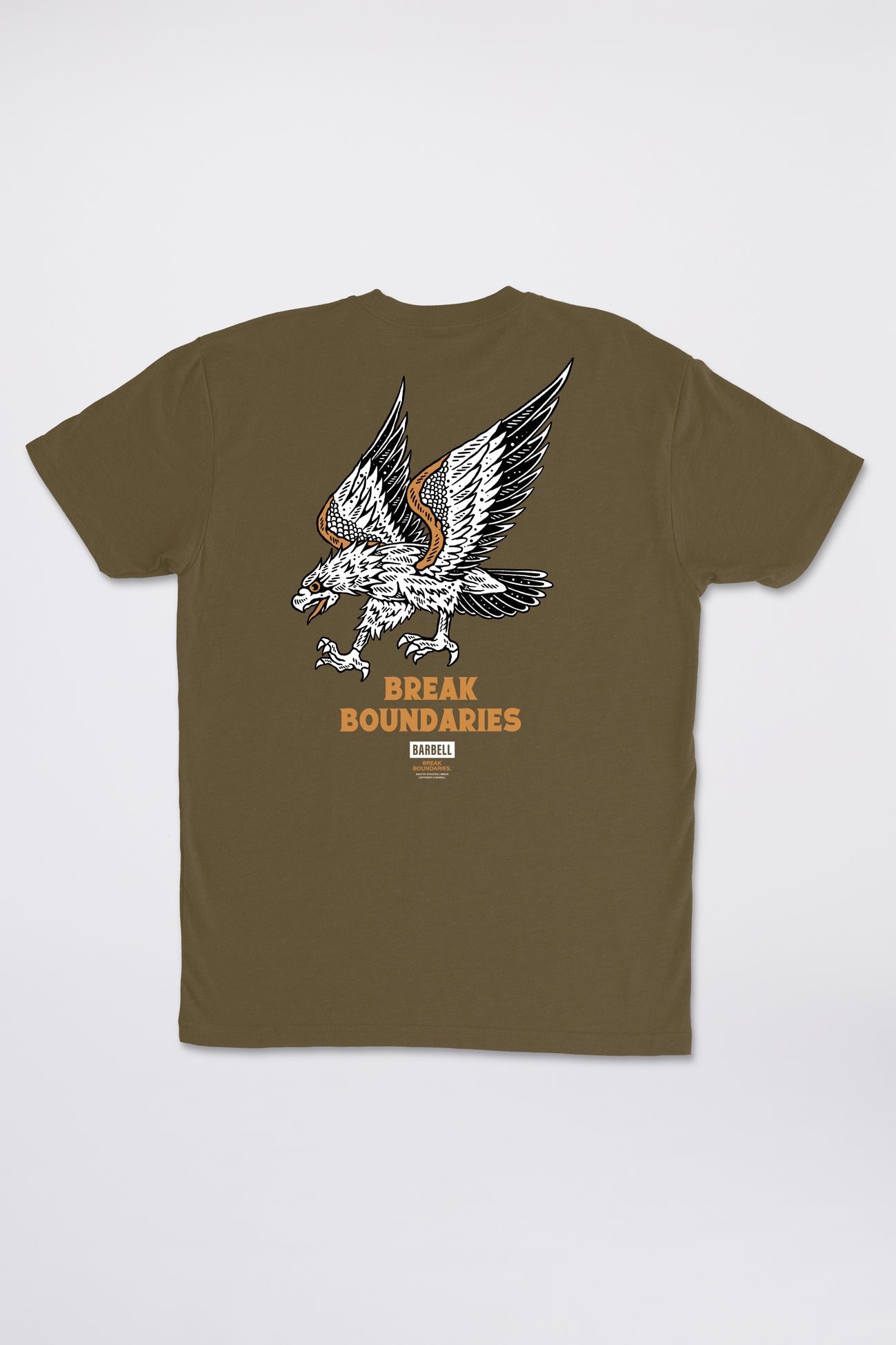 Eagle Tee - Olive - photo from back flat lay #color_olive