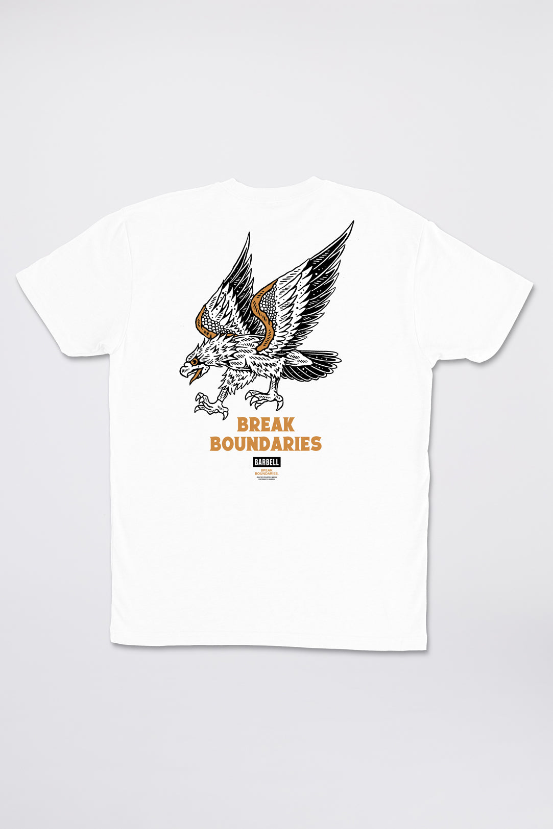 Eagle Tee - White - photo from back flat lay #color_white