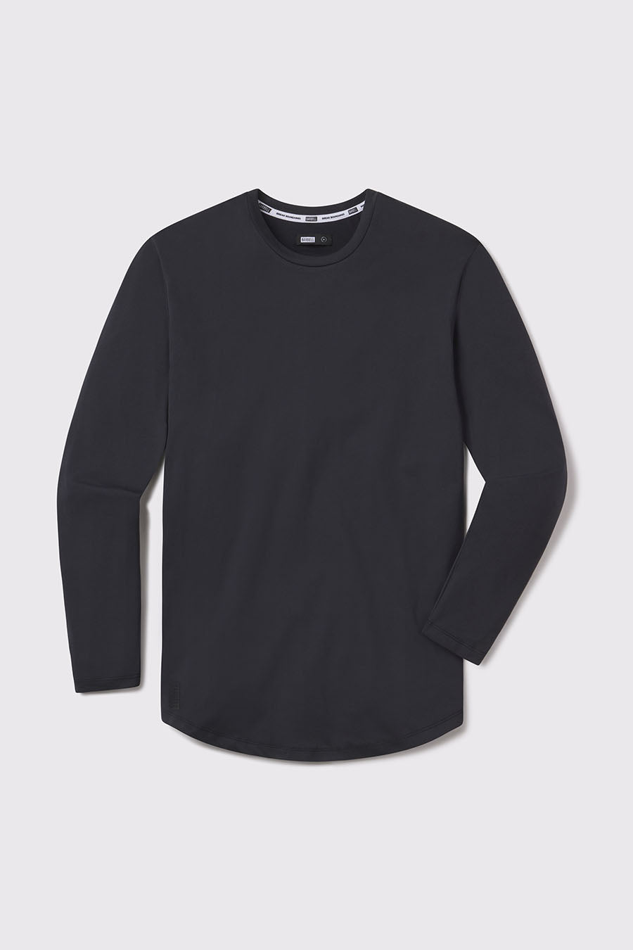 Fitted Drop Hem Long Sleeve - Black - photo from front flat lay #color_black