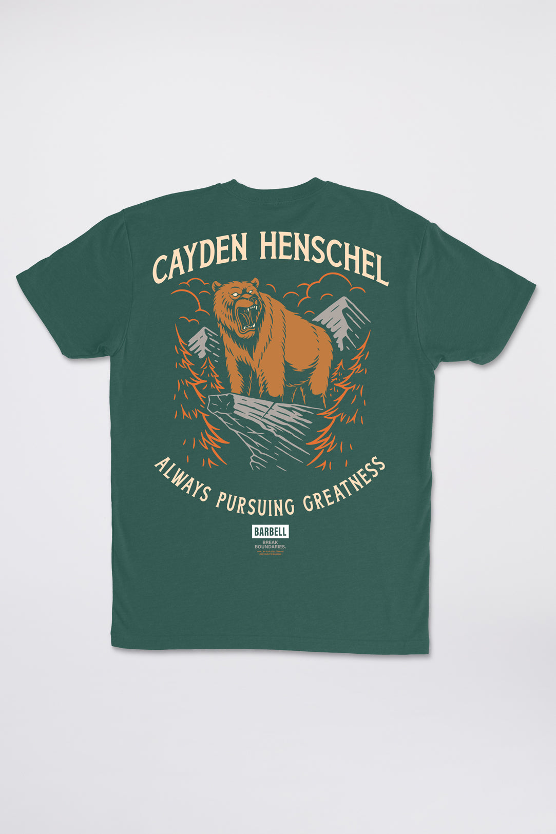 Henschel Kodiak Tee -Forest - photo from back flat lay #color_forest