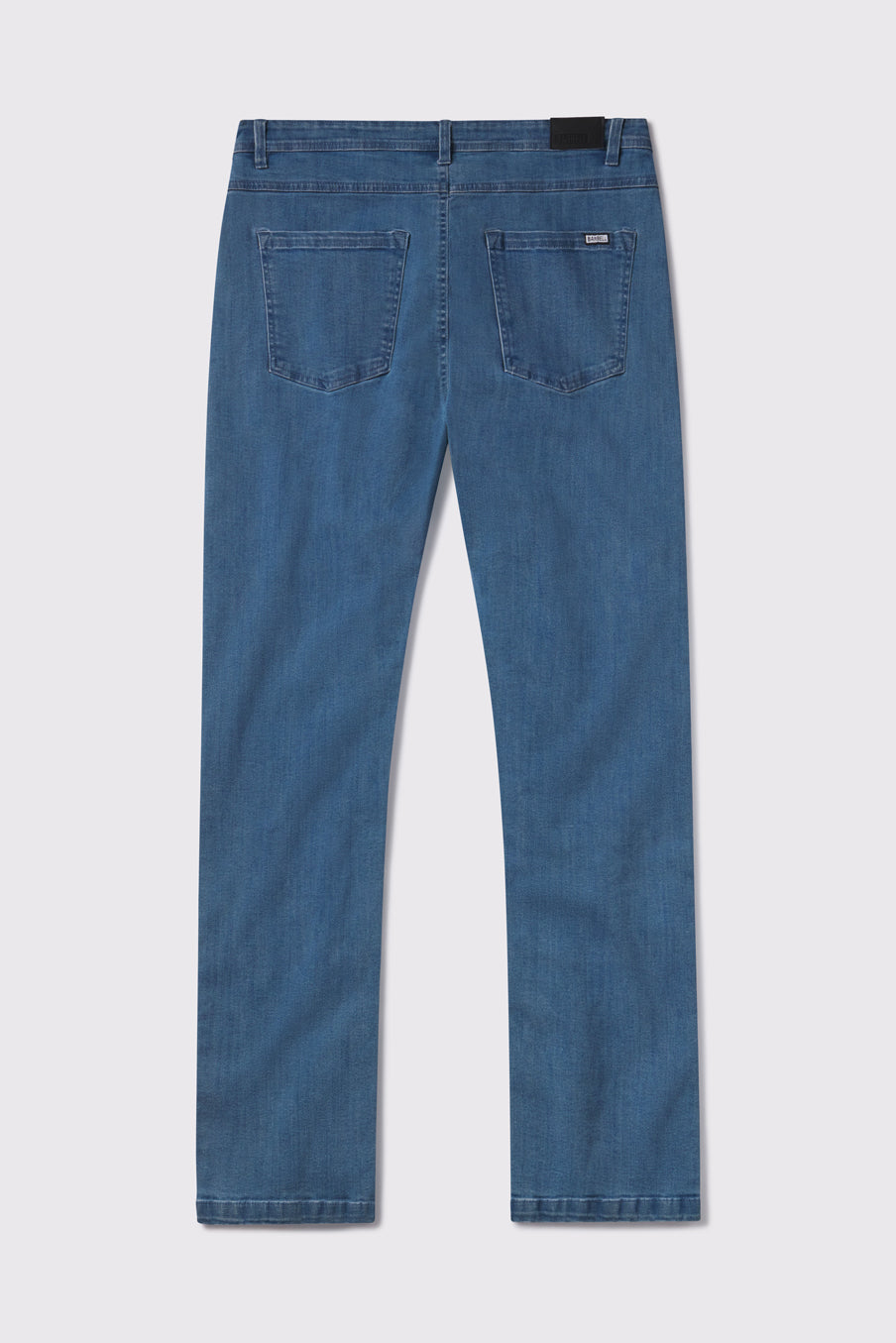 Mens Boot Cut Athletic Fit Jeans 2.0 -Light Wash - photo from back flat lay #color_light-wash