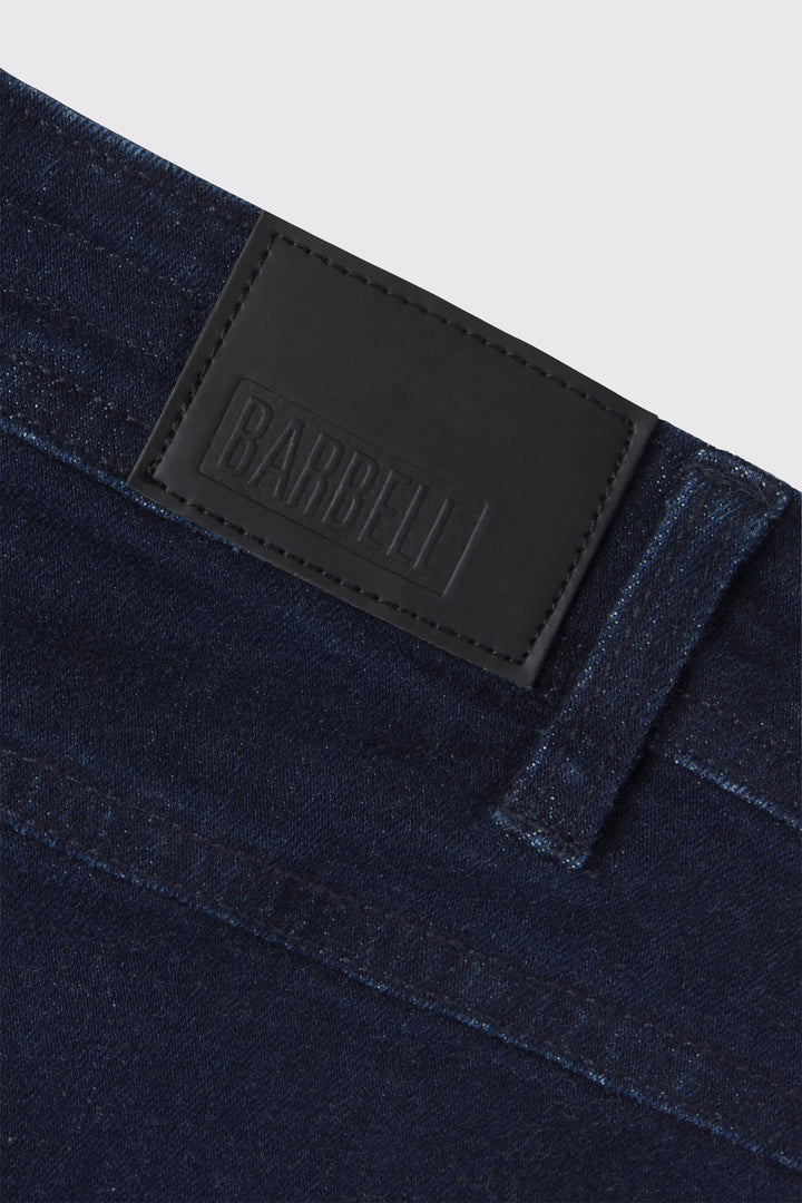 Mens Straight Athletic Fit Jeans 2.0 -Dark Distressed - photo from patch detail #color_dark-distressed