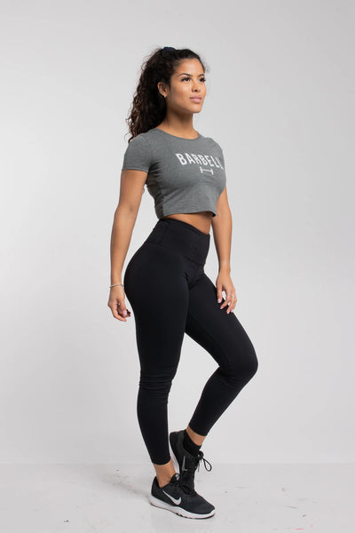 Barbell Barbell Crop Tee - Heather - photo from front #color_heather