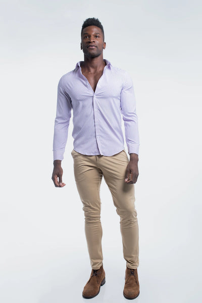 Motive Dress Shirt Stripe - Purple Stripe - photo from front #color_purple-stripe