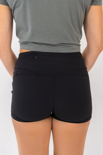 Stayput Shorts-Black - photo from back #color_black
