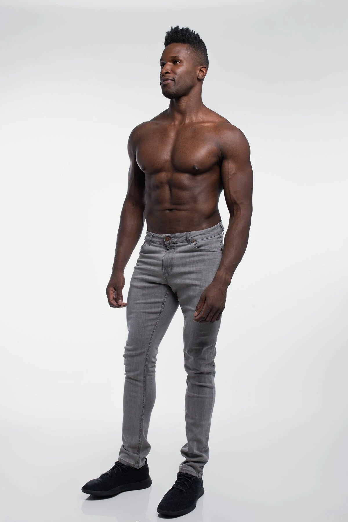 Barbell Straight Athletic Fit Jeans - Cement - photo from front #color_cement