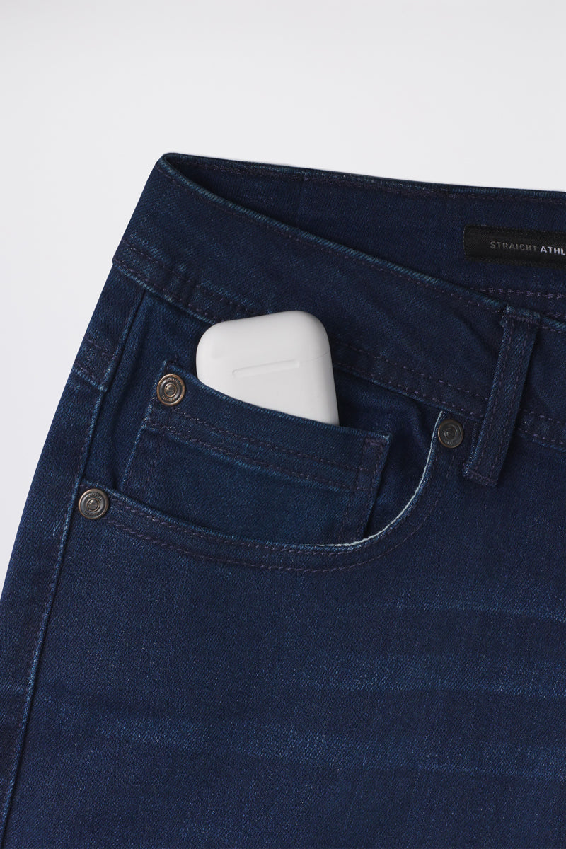 Straight Athletic Fit Jeans 2.0 - Medium Distressed - photo from front pocket detail #color_medium-distressed
