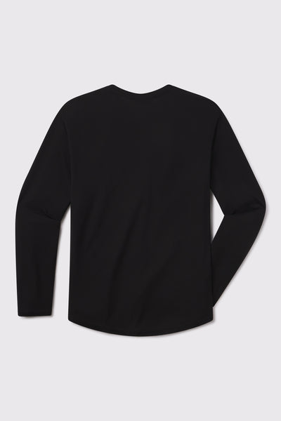 Arid Drop Hem Long Sleeve - Black - photo from back flat lay #color_black
