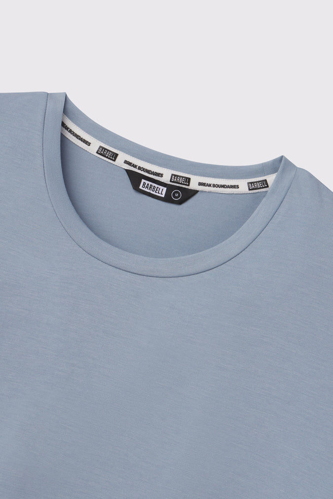 Arid Drop Hem Long Sleeve - Glacier - photo from collar detail #color_glacier