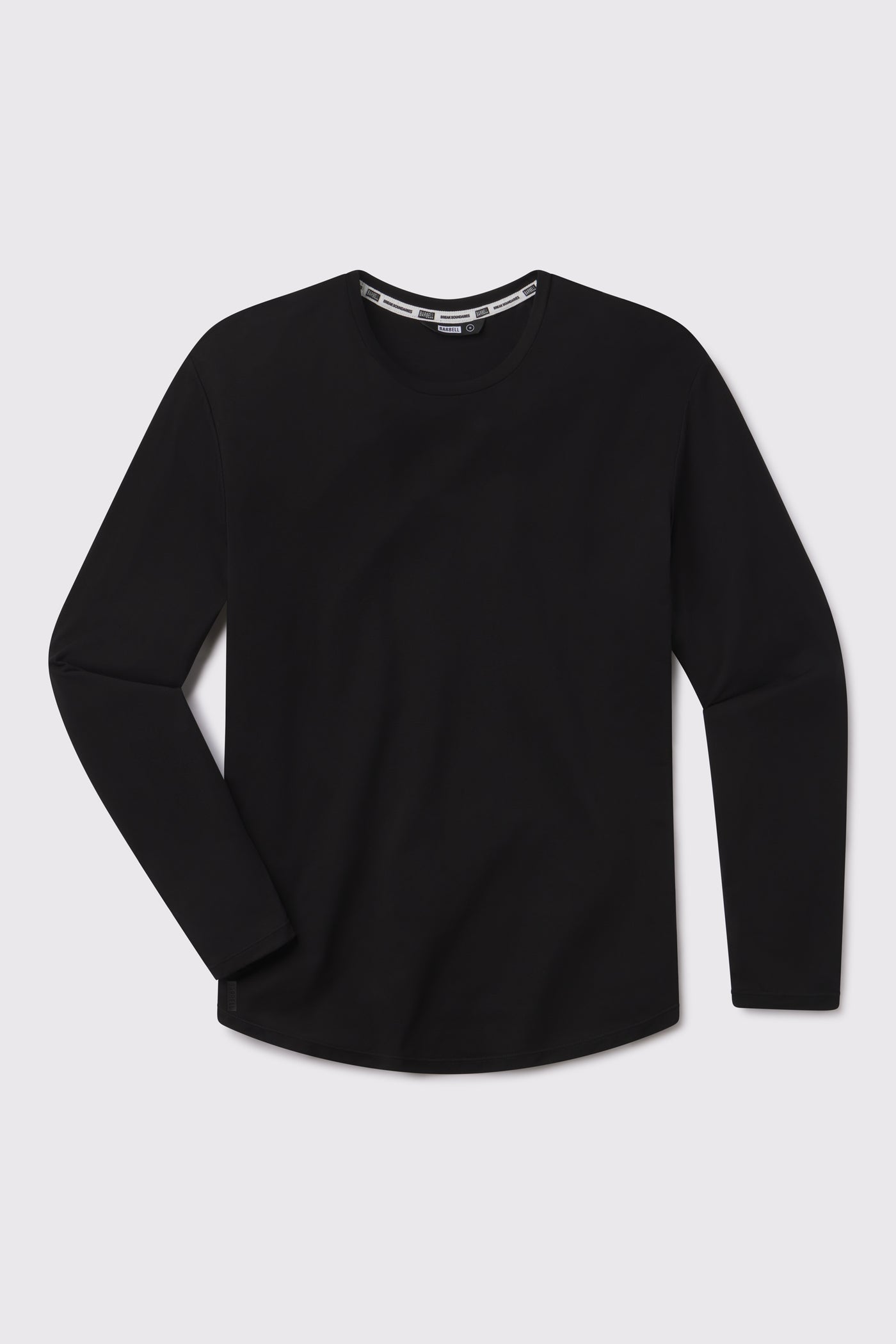 Arid Drop Hem Long Sleeve - Black - photo from front flat lay #color_black