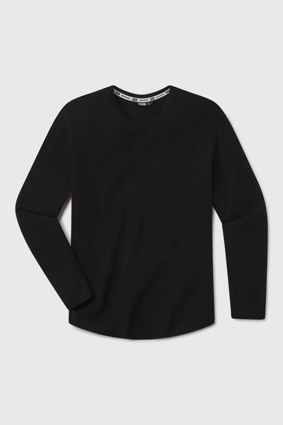 Arid Drop Hem Long Sleeve - Black - photo from front flat lay #color_black