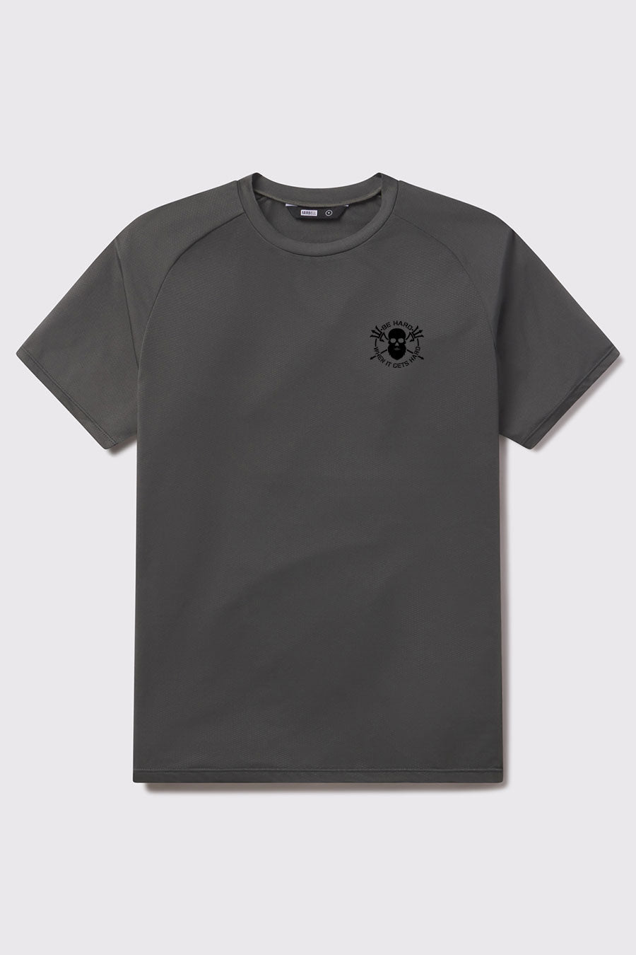 Be Hard Ultralight Tech Tee - Charcoal - photo from back flat lay #color_charcoal