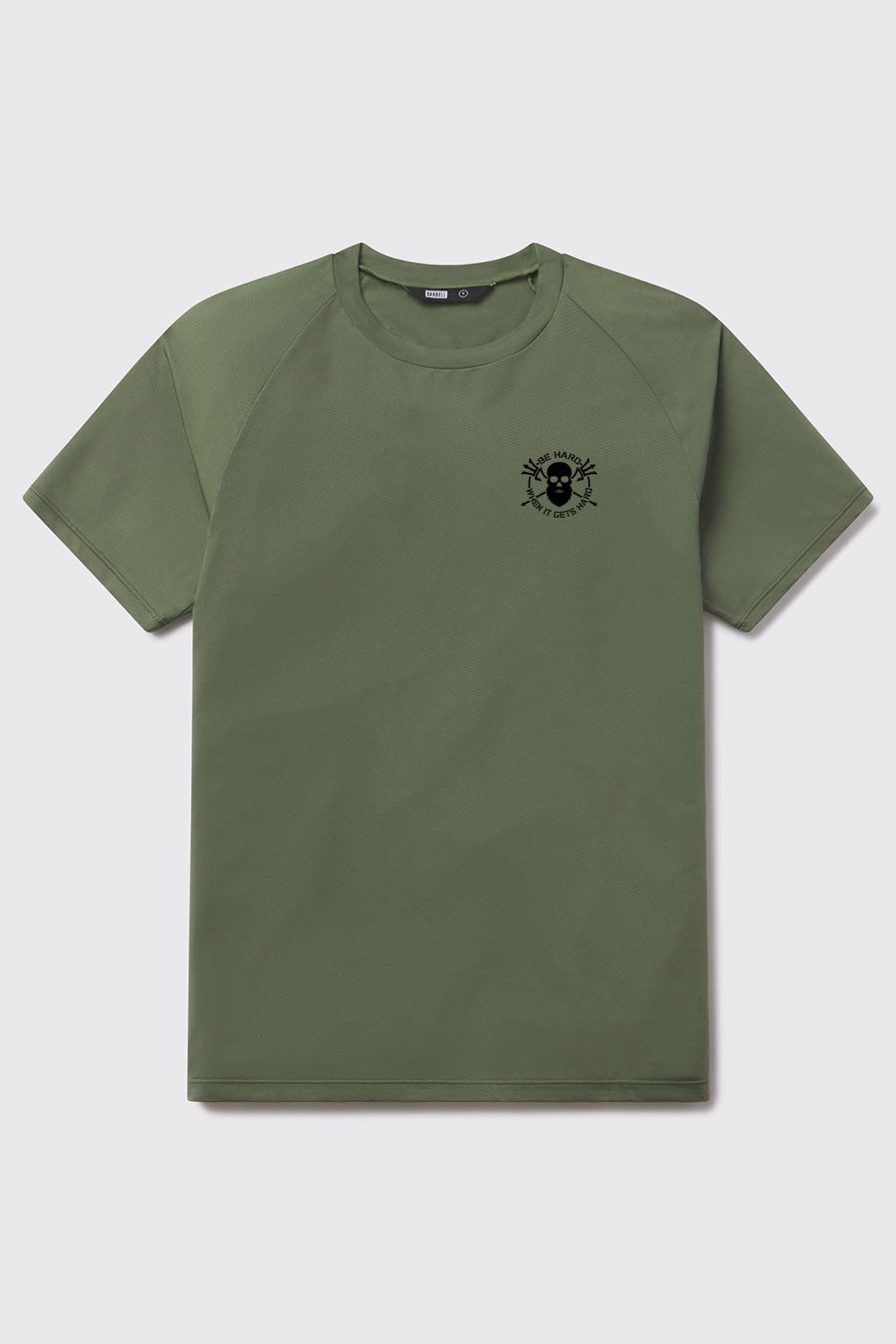 Be Hard Ultralight Tech Tee - Sage - photo from back flat lay #color_sage