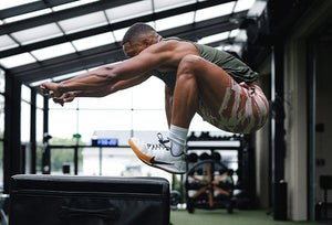 Model Jumping on exercise box