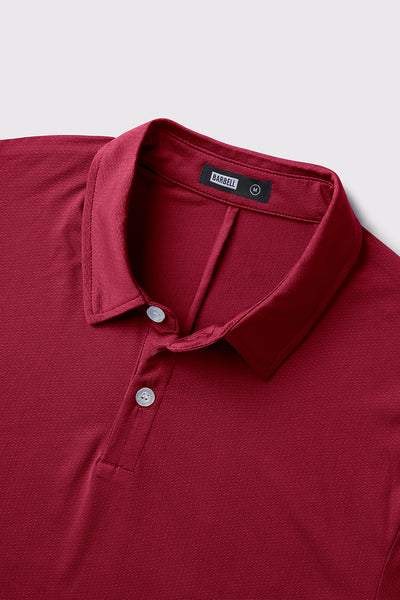 Ultralight Polo -Maroon - photo from front button detail #color_maroon