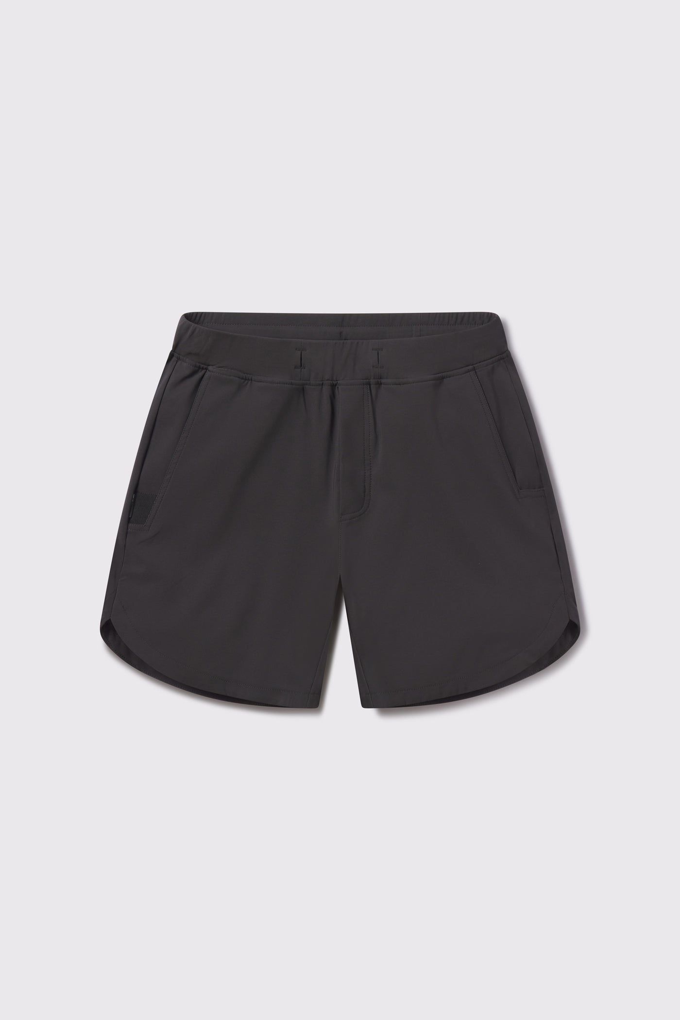 Adapt Short - Charcoal - photo from front flat lay 7 inch #color_charcoal