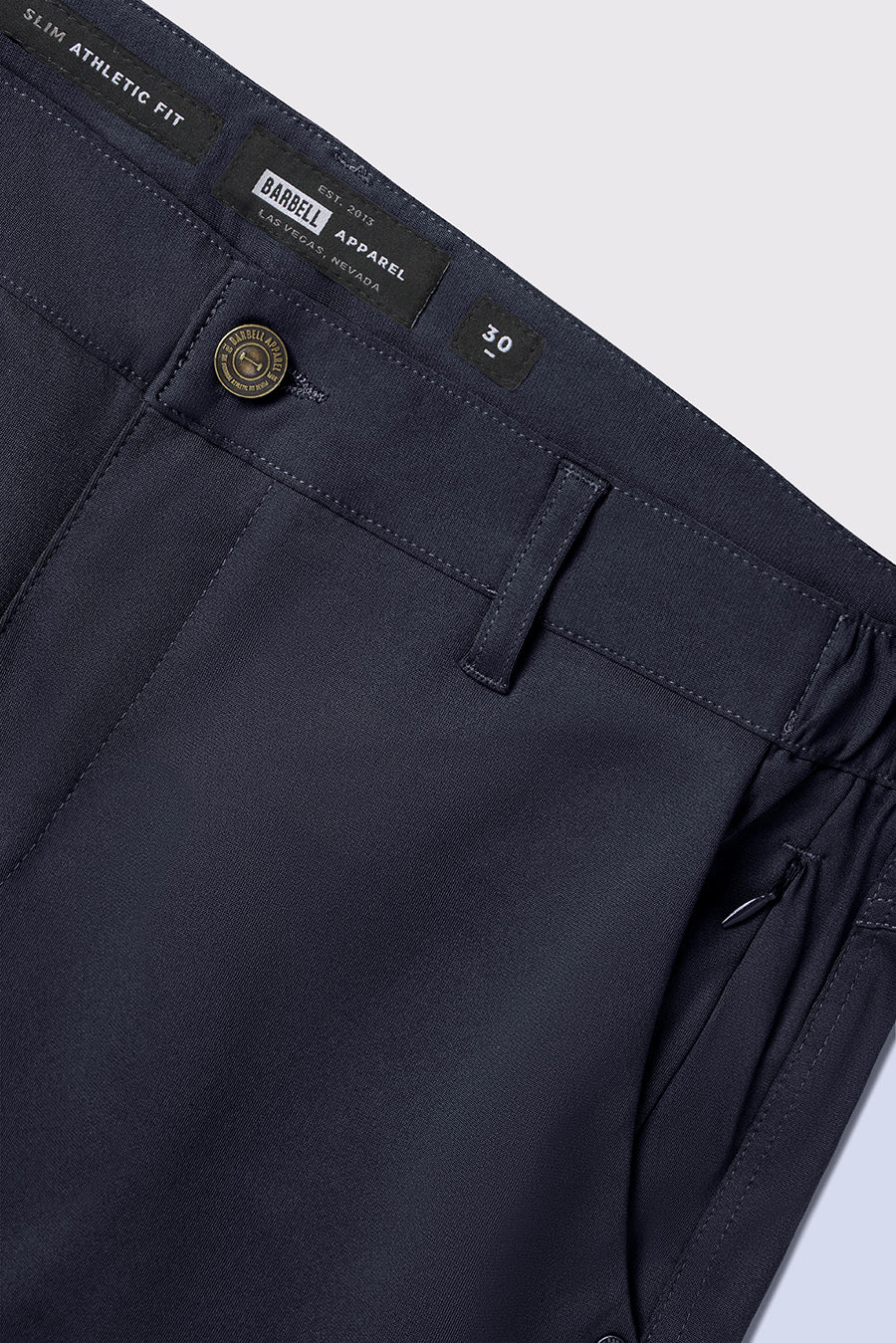 Anything Dress Pant Slim - Navy - photo from detail flat lay #color_navy