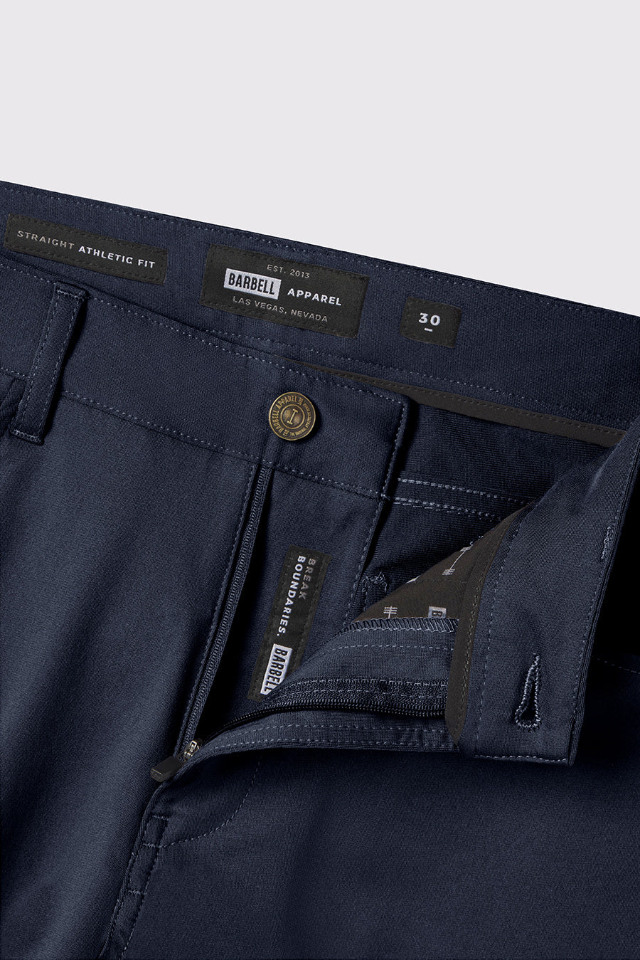 Anything Dress Pant - Navy - photo from detail flat lay #color_navy
