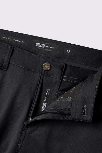 Anything Pant Slim - Black - photo from front zipper detail #color_black