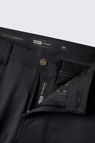 Anything Pant Slim - Black - photo from front zipper detail #color_black