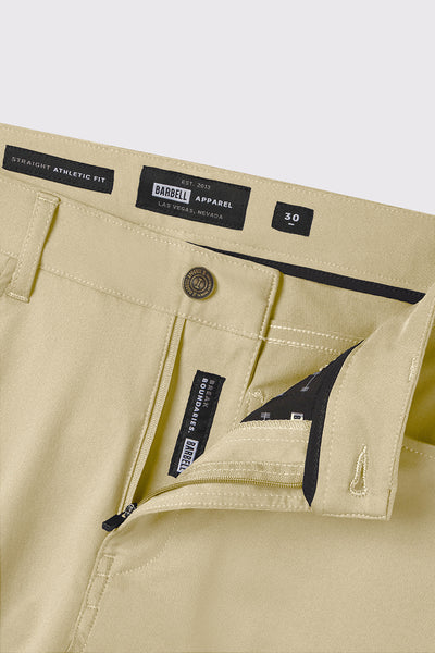 Anything Pant Slim - Khaki - photo from front zipper detail #color_khaki
