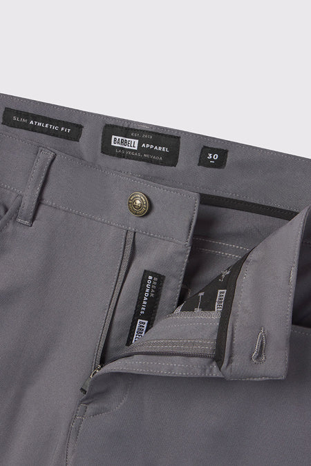 Anything Pant Slim - Slate - photo from front zipper detail #color_slate