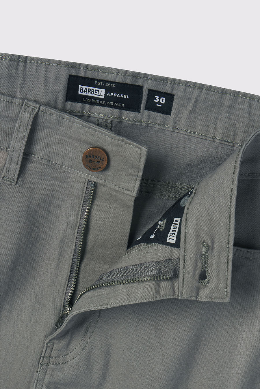 Athletic Fit Chino Pant 2.0 - Ash - photo from button detail #color_ash