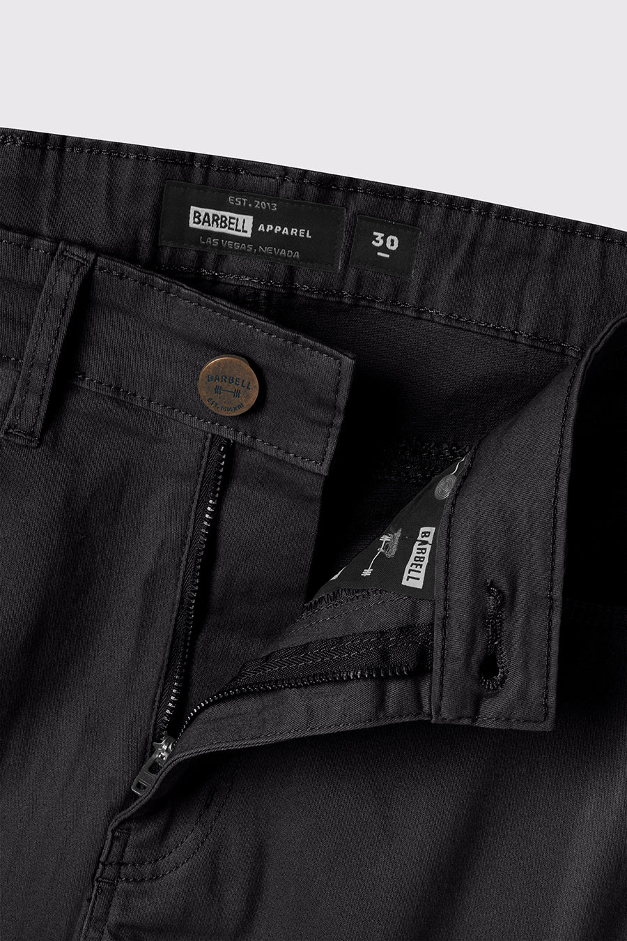 Athletic Fit Chino Pant 2.0 - Black - photo from button detail #color_black