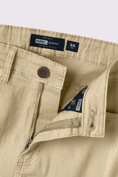Athletic Fit Chino Pant 2.0 - Khaki - photo from button detail #color_khaki