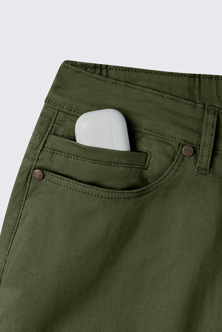 Athletic Fit Chino Pant 2.0 - Drab - photo from front pocket detail #color_drab