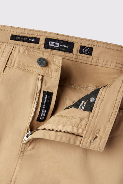 Athletic Fit Chino Pant 2.0 Slim - Khaki - photo from button detail #color_khaki