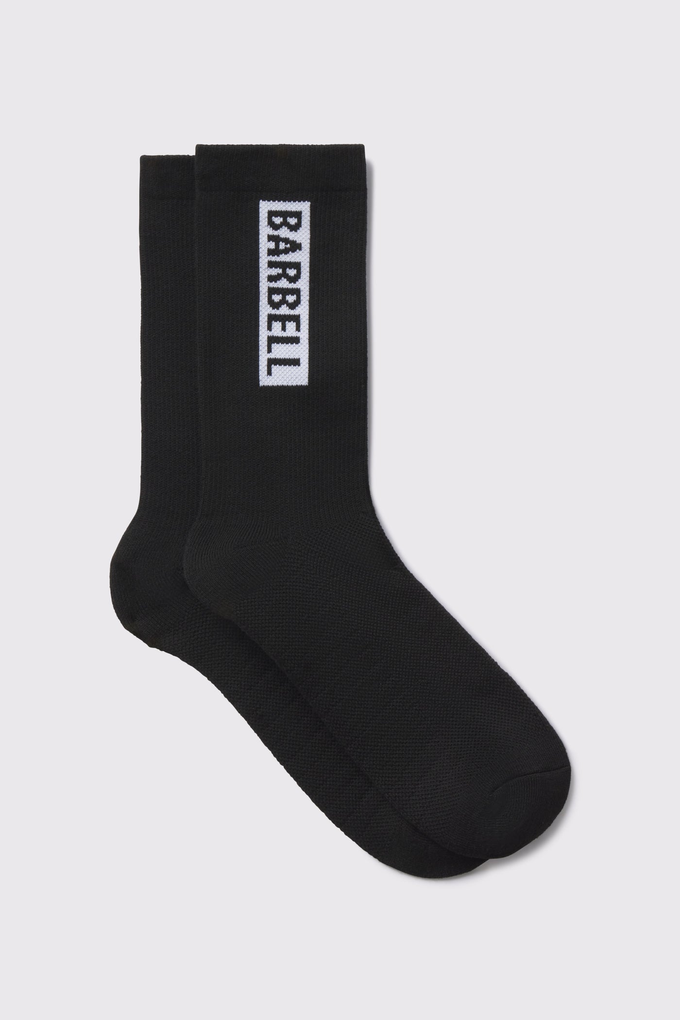 Barbell Crucial Crew Sock - Black - photo from front flat lay #color_black