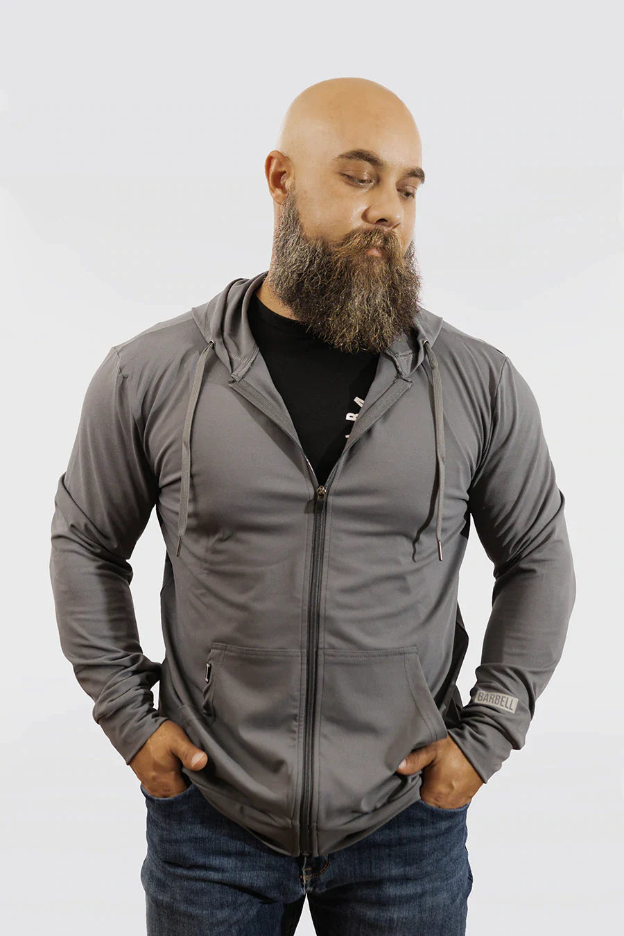 Stealth Hoodie Full Zip - Slate - photo from front in focus #color_slate