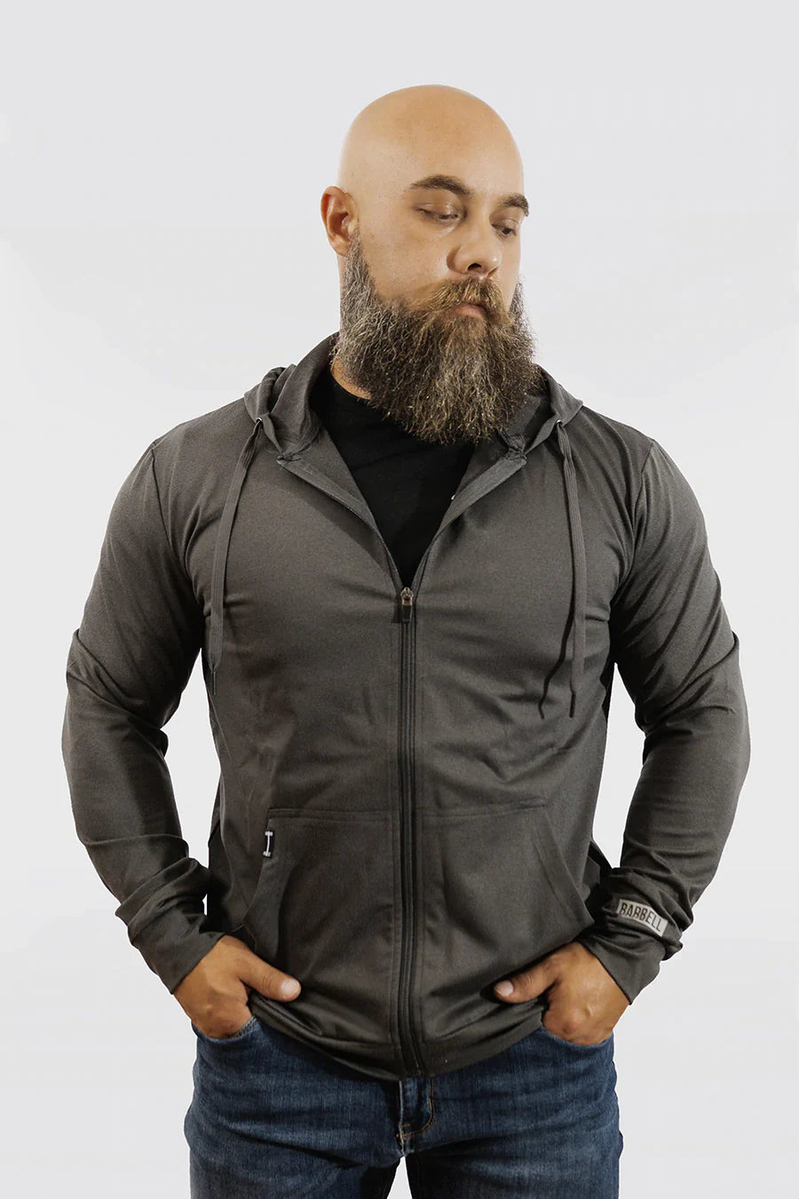 Stealth Hoodie Full Zip - Charcoal - photo from front second angle #color_charcoal