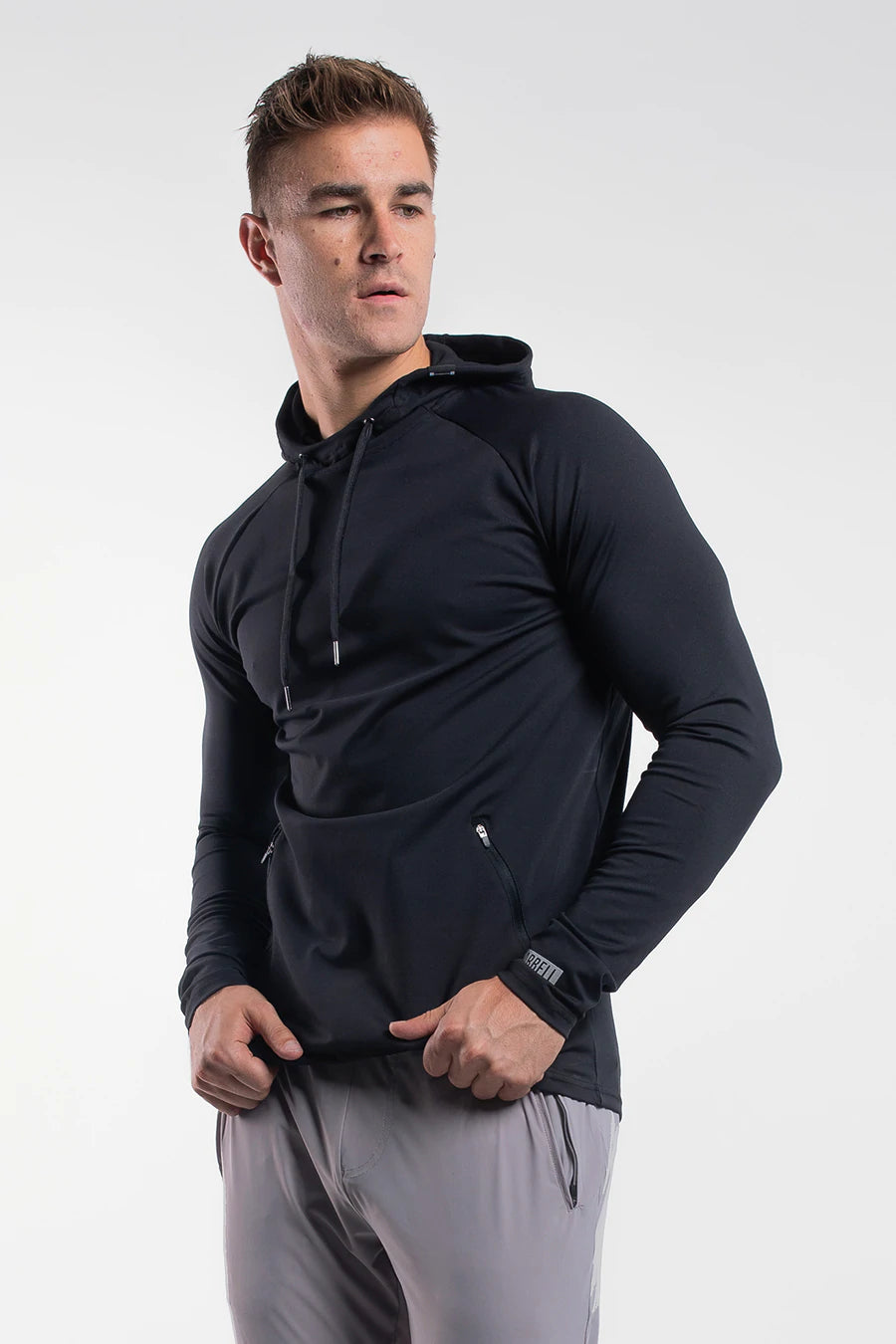 Stealth Hoodie - Black - photo from front second angle #color_black