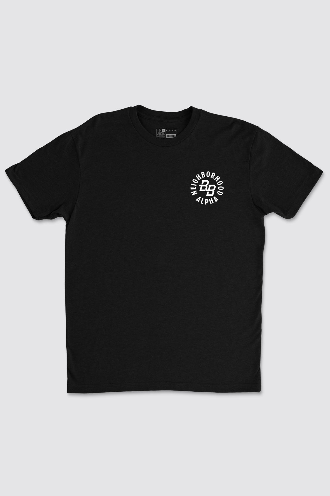 Barker Neighborhood Alpha Tee  - Black - photo from front flat lay #color_black