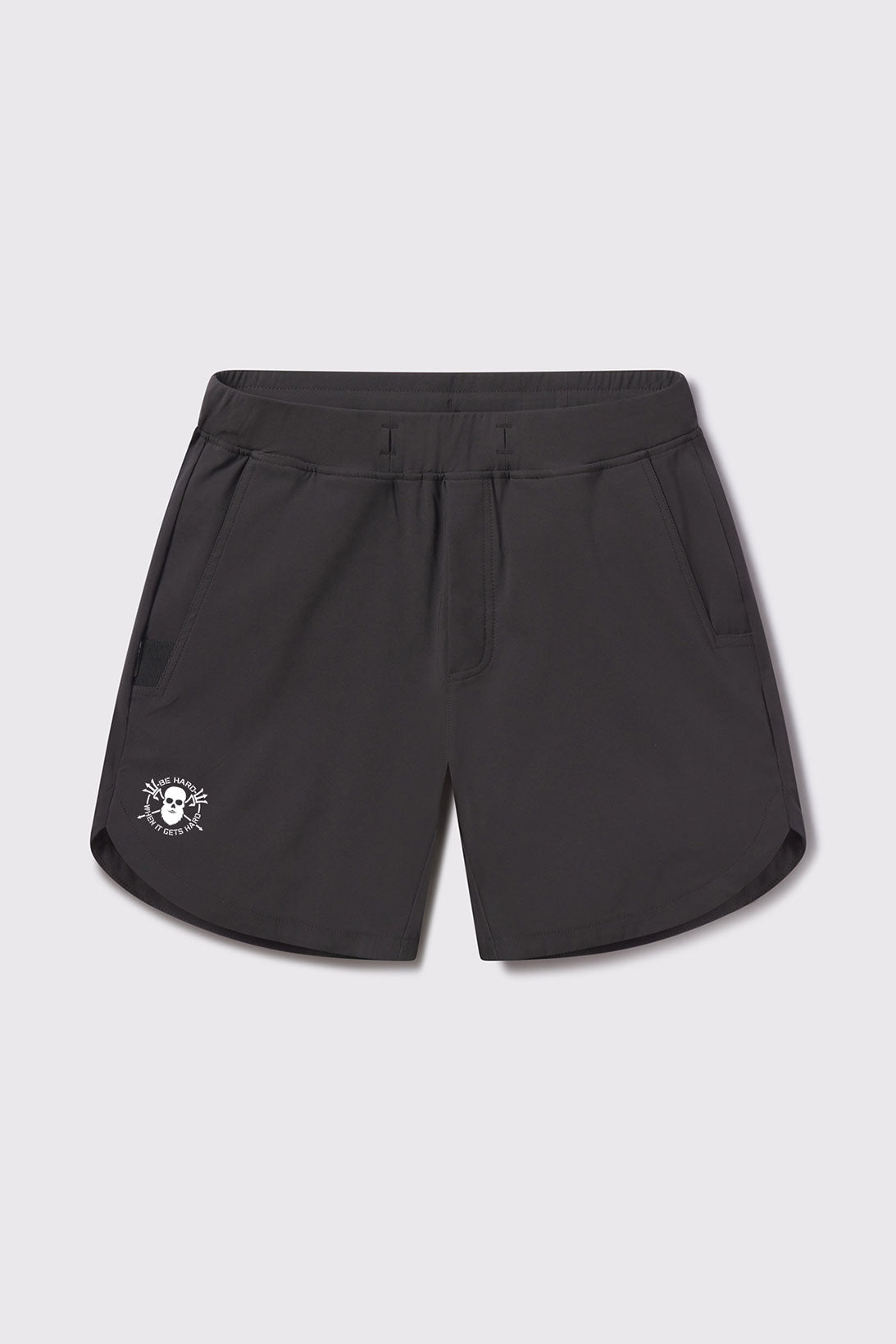 Be Hard Adapt Short - Charcoal - photo from front flat lay 7 inch #color_charcoal