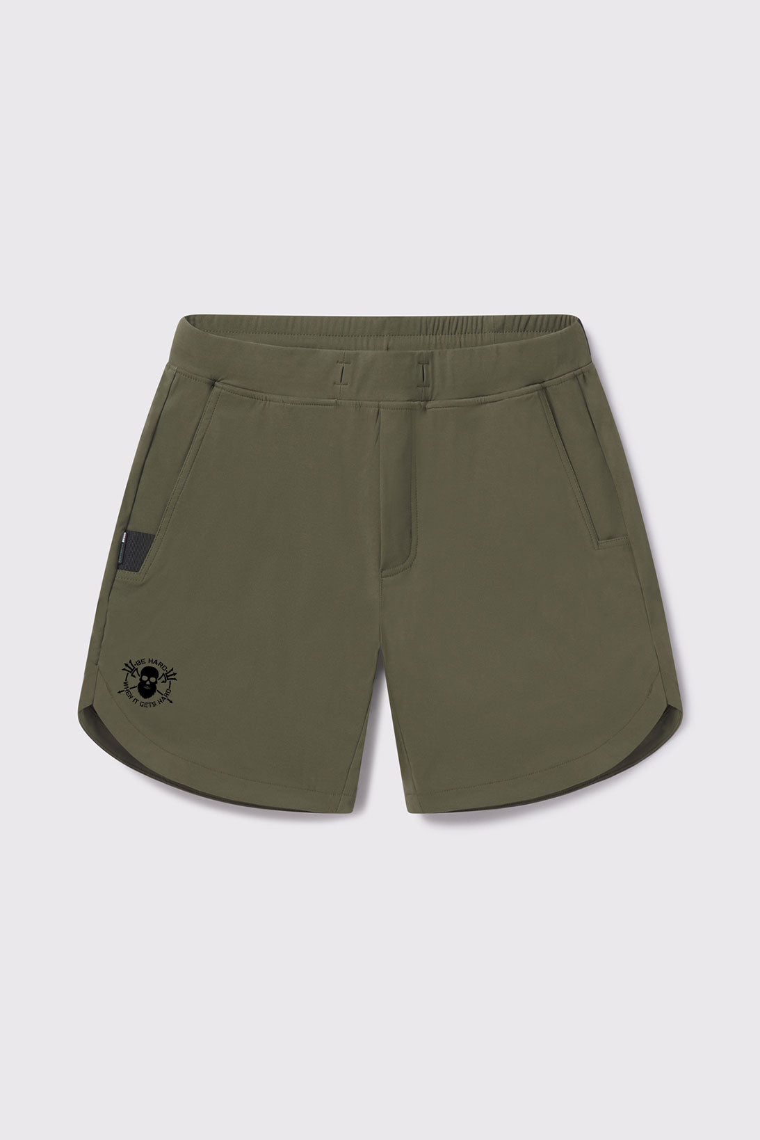 Be Hard Adapt Short - Sage - photo from front flat lay 7 inch #color_sage