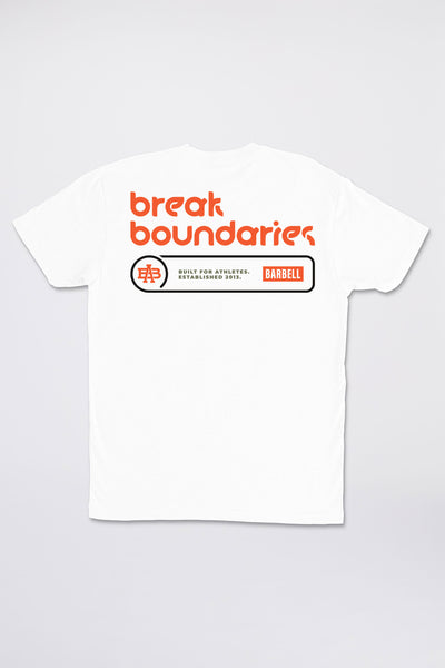 Break Boundaries White Front Mockup