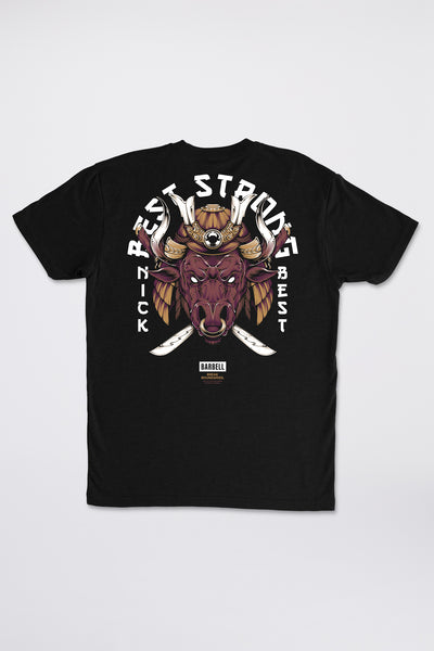 Bull Fight Tee - Black - photo from back flat lay #color_black