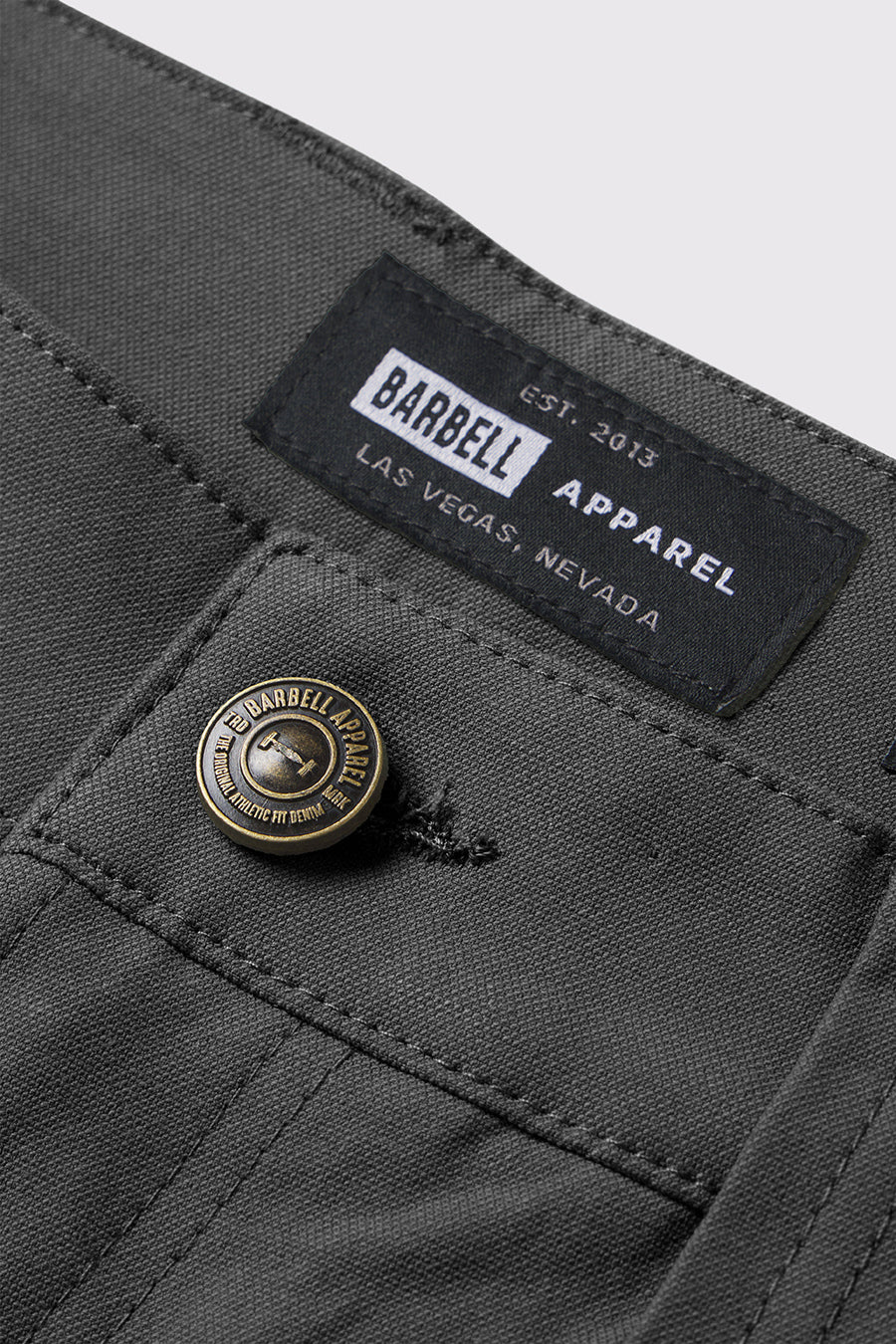 Covert Pant - Charcoal - photo from button detail #color_charcoal