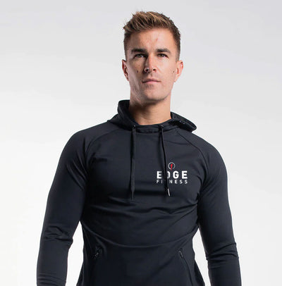 Edge Fitness Hoodie- Black - photo from front #color_black