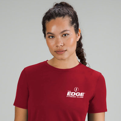 Edge Fitness Womens Short Sleeve- Red Trainer - photo from back #color_red