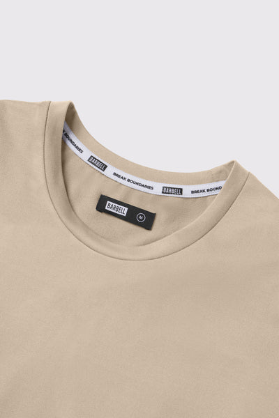 Fitted Drop Hem - Sand - photo from collar detail #color_sand