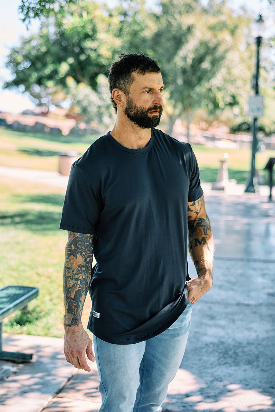 Drop Hem Fitted Drop Hem – Barbell Apparel
