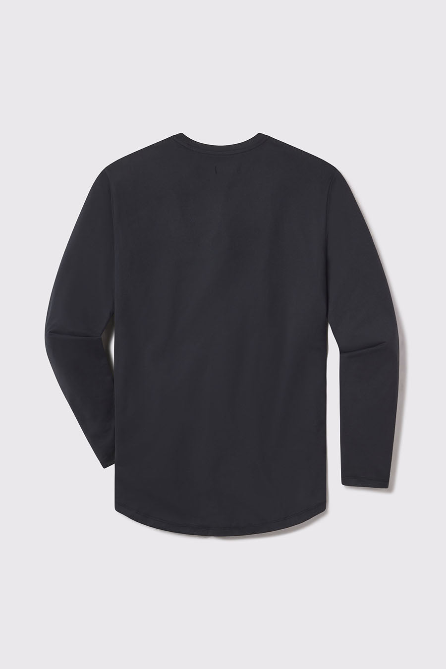 Fitted Drop Hem Long Sleeve - Black - photo from back flat lay #color_black